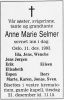 Dødsannonse Anne Marie Selmer