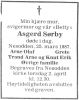 Dødsannonse Asgerd Sørby