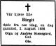 Dødsannonse Birgit Andresdotter Stensgård