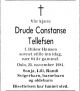 Dødsannonse Drude Constance Tellefsen