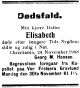 Dødsannonse Elisabeth Bülow-Hansen