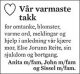 Takkemelding etter graferd for Else Jorunn Reite