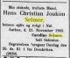 Dødsannonse Hans Joachim Christian Selmer