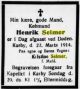 Dødsannonse Henrik Selmer Dødsannonse Henrik Selmer