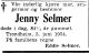 Dødsannonse Jenny Petrine Selmer