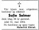 Dødsannonse Sofie Selmer 