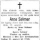 Dødsannonse Arne Selmer