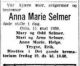 Dødsannonse Anna Marie Selmer
