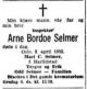 Dødsannonse Arne Bordoe Selmer