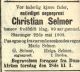 Dødsannonse Christian Selmer
