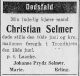 Dødsannonse Christian Fredrik Selmer