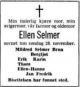 Dødsannonse Ellen Augusta Oliva Selmer, nee Johanson