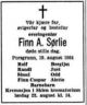 Dødsannonse Finn Andreas Sørlie