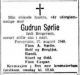 Dødsannonse Gudrun Selmer Sørlie