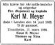 Dødsannonse Karl Metz Meyer