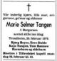 Dødsannonse Marie Selmer Tangen