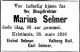 Dødsannonse Marius Maximilian Selmer