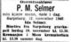 Dødsannonse Peder Martin Selmer