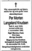 Dødsannonse Per Morten Langeland Knudsen Dødsannonse Per Morten Langeland Knudsen