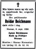 Dødsannonse Reidar Beichmann