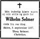 Dødsannonse Wilhelm Selmer