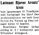 Løitnant Bjarne Arentz kiste.